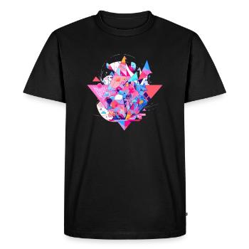 Géométrie abstraite - T-shirt Premium bio Homme - noir - Devant - Nico (187cm)