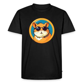 Hamster with sunglasses, rodent, small animal - Men's Premium Organic T-Shirt - black - Front - Nico (187cm)