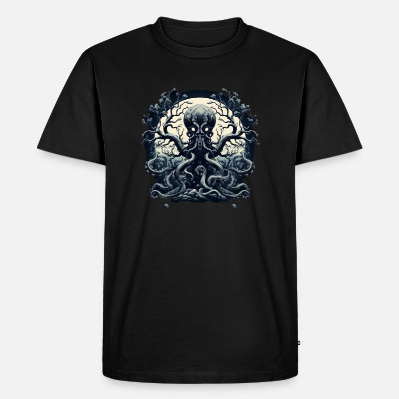 Oktopusbaum 1 - Männer Premium Bio T-Shirt - Schwarz