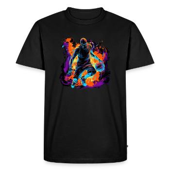 Basketball player in art design for sports fans - Men's Premium Organic T-Shirt - black - Front - Nico (187cm)