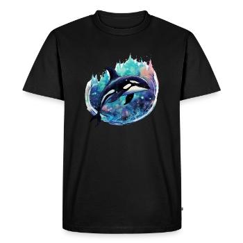 Orque pour les fans d’animaux marins, cadeau de vacances baleine - T-shirt Premium bio Homme - noir - Devant - Nico (187cm)
