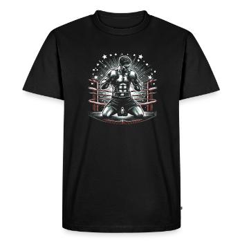 Boxeur - T-shirt Premium bio Homme - noir - Devant - Nico (187cm)
