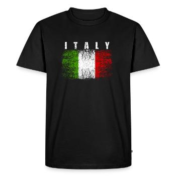 Italy Flag 008 AllroundDesigns - Men's Premium Organic T-Shirt - black - Front - Nico (187cm)