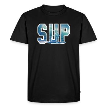 Stand up paddling cadeau standup paddler vague - T-shirt Premium bio Homme - noir - Devant - Nico (187cm)