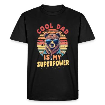 Cool Dad Is My Superpower - Men's Premium Organic T-Shirt - black - Front - Nico (187cm)