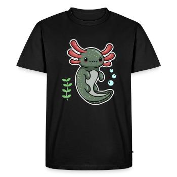 Enigma Axolotl Design pour les amateurs d’Axolotl - T-shirt Premium bio Homme - noir - Devant - Nico (187cm)
