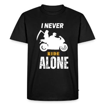 Je ne roule jamais seul - T-shirt Premium bio Homme - noir - Devant - Nico (187cm)