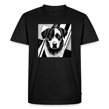 Collie : Cubiste Noir & Blanc - T-shirt Premium bio Homme - noir - Devant - Nico (187cm)