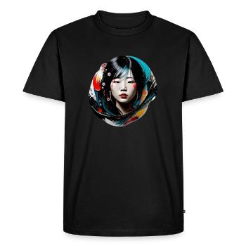 Japonais - T-shirt Premium bio Homme - noir - Devant - Nico (187cm)