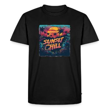 COUCHER DE SOLEIL CHILL - T-shirt Premium bio Homme - noir - Devant - Nico (187cm)