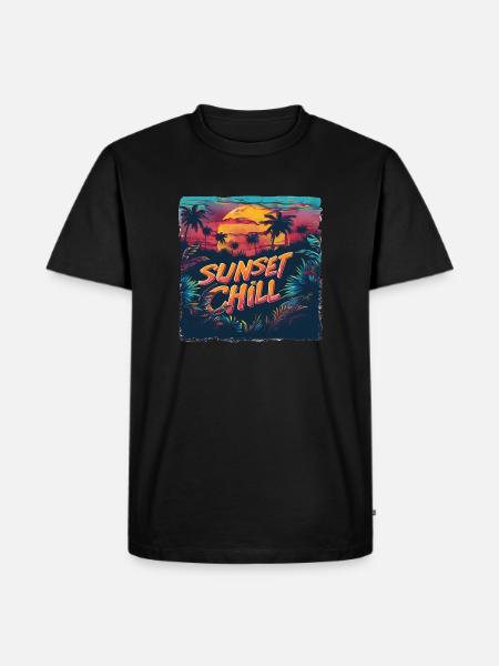 SUNSET CHILL - Men's Premium Organic T-Shirt - black