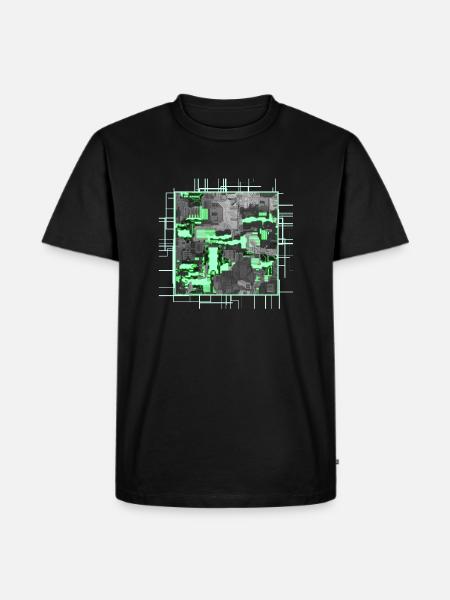 Green Stylized Motherboard - Men's Premium Organic T-Shirt - black