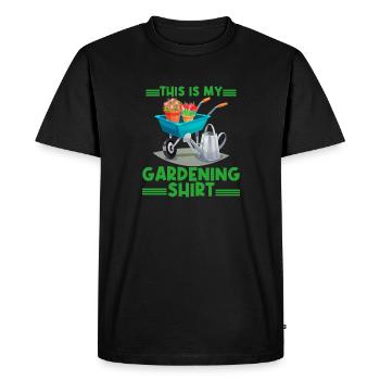 c'est ma shirt de jardinage - jardinier jardin - T-shirt Premium bio Homme - noir - Devant - Nico (187cm)