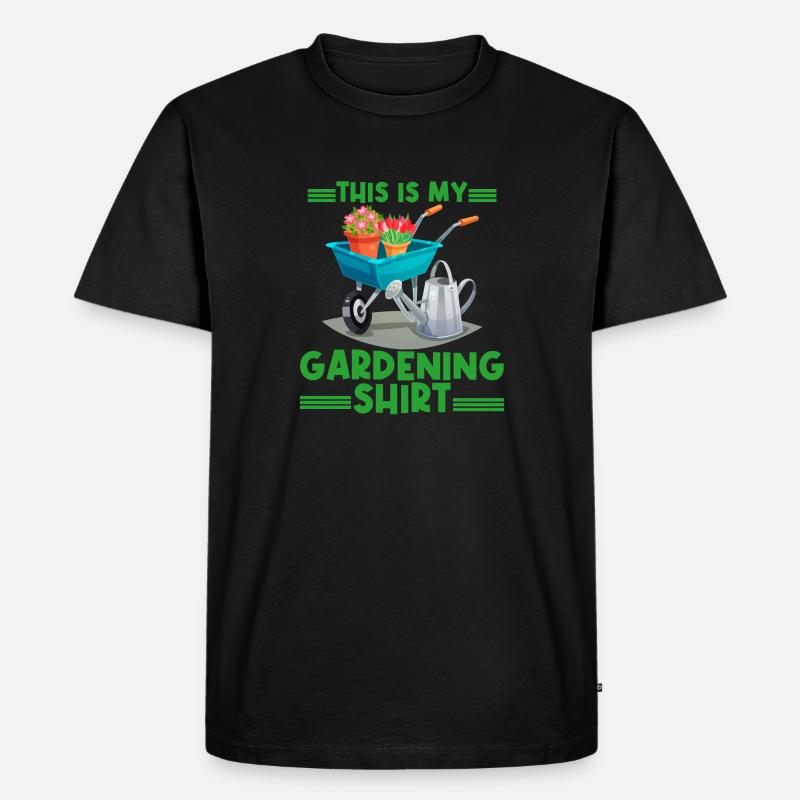 Das ist mein Gartenhemd - Gartengärtner - Männer Premium Bio T-Shirt - Schwarz