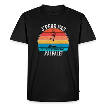 je peux pas j'ai palet idée cadeau palet rétro - T-shirt Premium bio Homme - noir - Devant - Nico (187cm)
