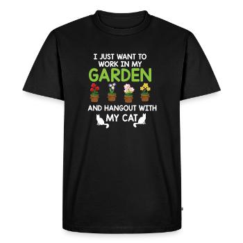 I just want to work in my garden and pass - Men's Premium Organic T-Shirt - black - Front - Nico (187cm)