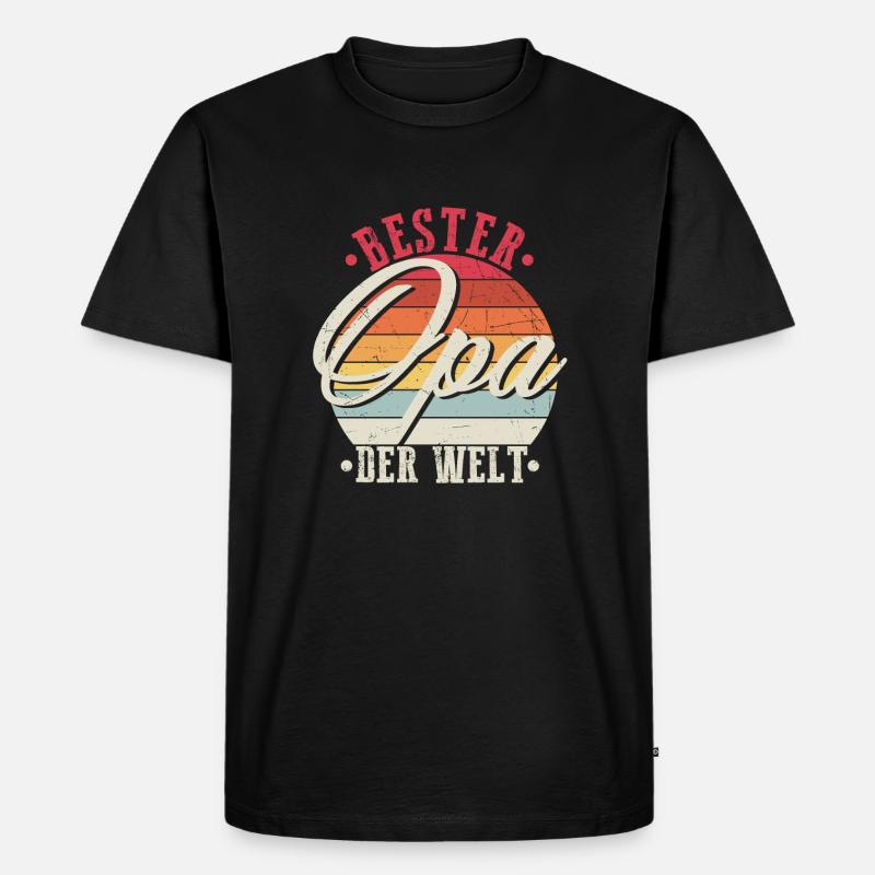 Bester Opa - Männer Premium Bio T-Shirt - Schwarz