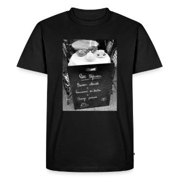 Photo Parisian breakfast - Men's Premium Organic T-Shirt - black - Front - Nico (187cm)