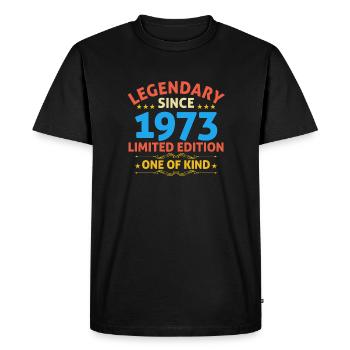 Legendary since 1973 Limited Edition - Men's Premium Organic T-Shirt - black - Front - Nico (187cm)