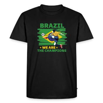 Brésil Football 2022 supporter de Brésil foot - T-shirt Premium bio Homme - noir - Devant - Nico (187cm)