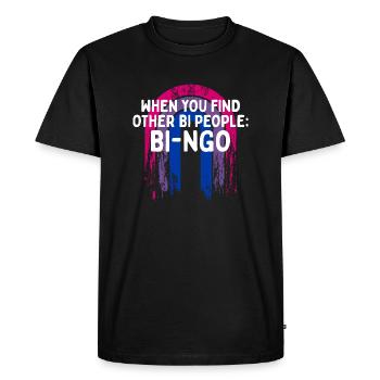 Other Bi People Bi-ngo Bisexual LGBTQ Bi Pride - Men's Premium Organic T-Shirt - black - Front - Nico (187cm)