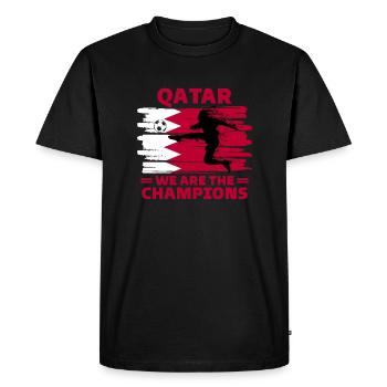 Qatar Football 2022 Qatari Football Supporter - Men's Premium Organic T-Shirt - black - Front - Nico (187cm)