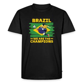 Brésil Football 2022 supporter de Brésil foot - T-shirt Premium bio Homme - noir - Devant - Nico (187cm)