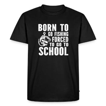 né pour pêcher obligé d'aller travailler - T-shirt Premium bio Homme - noir - Devant - Nico (187cm)