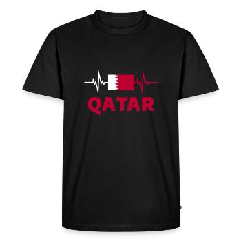 Qatar Football 2022 Qatari Football Supporter - Men's Premium Organic T-Shirt - black - Front - Nico (187cm)