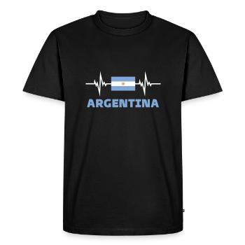 Argentine Football 2022 battement de cœur Argentin - T-shirt Premium bio Homme - noir - Devant - Nico (187cm)