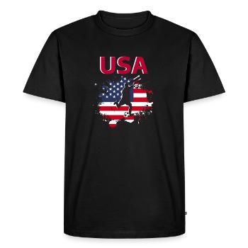 États-Unis d'Amérique Football 2022 supporter foot - T-shirt Premium bio Homme - noir - Devant - Nico (187cm)