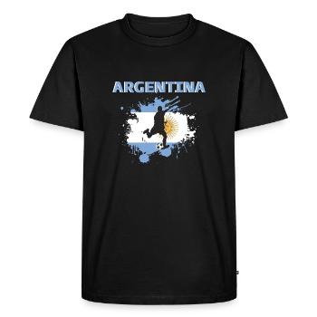 Argentine Football 2022 supporter d'Argentine foot - T-shirt Premium bio Homme - noir - Devant - Nico (187cm)