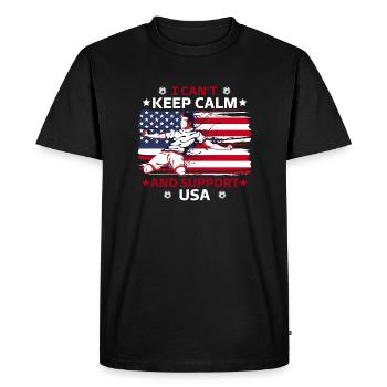 rester calme et soutenir les États-Unis - T-shirt Premium bio Homme - noir - Devant - Nico (187cm)