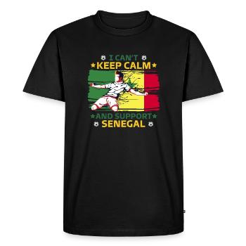 rester calme et soutenir le Sénégal - T-shirt Premium bio Homme - noir - Devant - Nico (187cm)