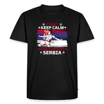 rester calme et soutenir la serbie - T-shirt Premium bio Homme - noir - Devant - Nico (187cm)