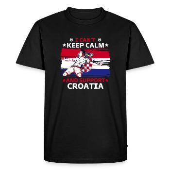 rester calme et soutenir la croatie - T-shirt Premium bio Homme - noir - Devant - Nico (187cm)