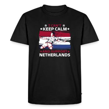 stay calm and support the Netherlands - Men's Premium Organic T-Shirt - black - Front - Nico (187cm)