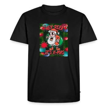 Christmas Outfit - Hey Deer It's X-Mas - Men's Premium Organic T-Shirt - black - Front - Nico (187cm)