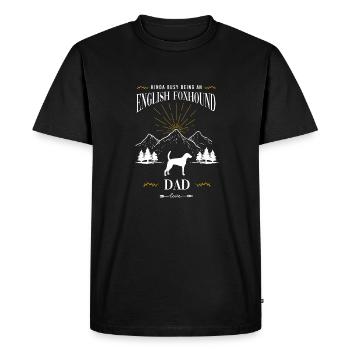 Somehow busy with an English Foxhound - Men's Premium Organic T-Shirt - black - Front - Nico (187cm)