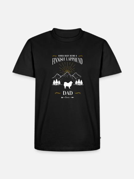 Som far til en finsk lapphund ganske besc - Herre Premium økologisk T-shirt - sort