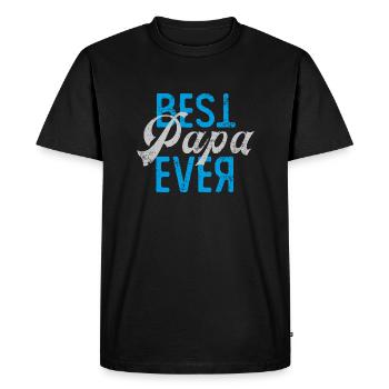 Best Papa ever Father Gift - Men's Premium Organic T-Shirt - black - Front - Nico (187cm)