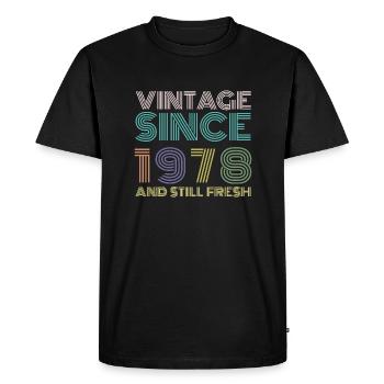 Millésime 1978 - T-shirt Premium bio Homme - noir - Devant - Nico (187cm)