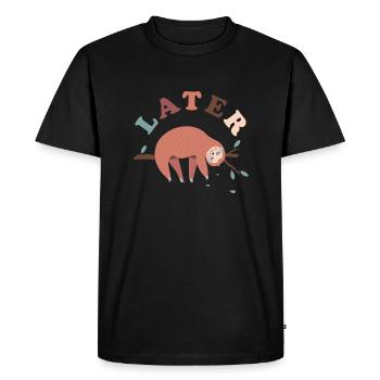 Later Sloth - Men's Premium Organic T-Shirt - black - Front - Nico (187cm)