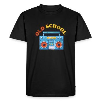 Old School Ghettoblaster - Männer Premium Bio T-Shirt - Schwarz - Vorne - Nico (187cm)