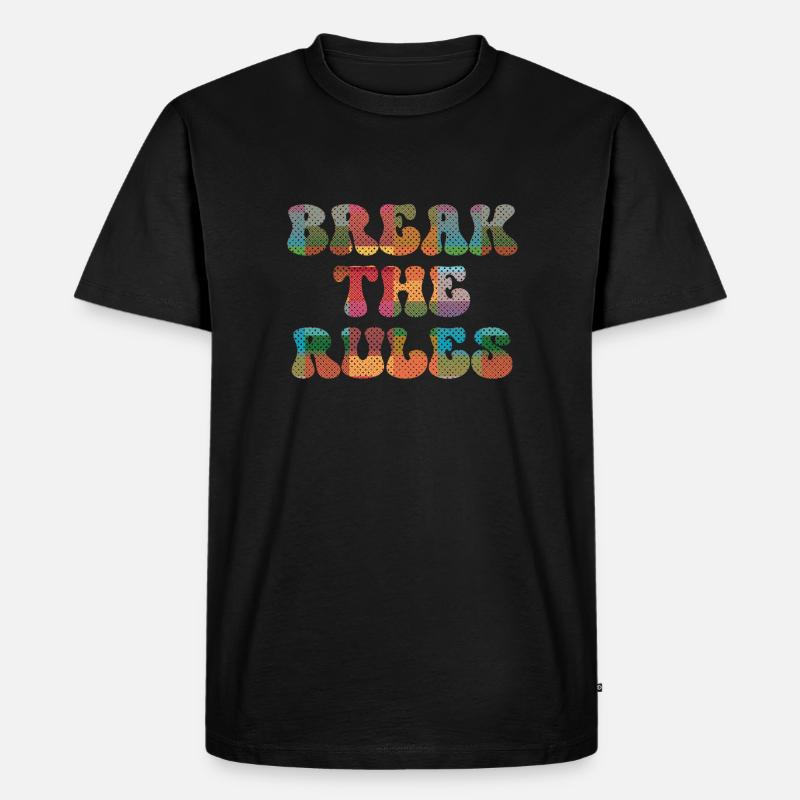 Break the Rules Retro - Männer Premium Bio T-Shirt - Schwarz
