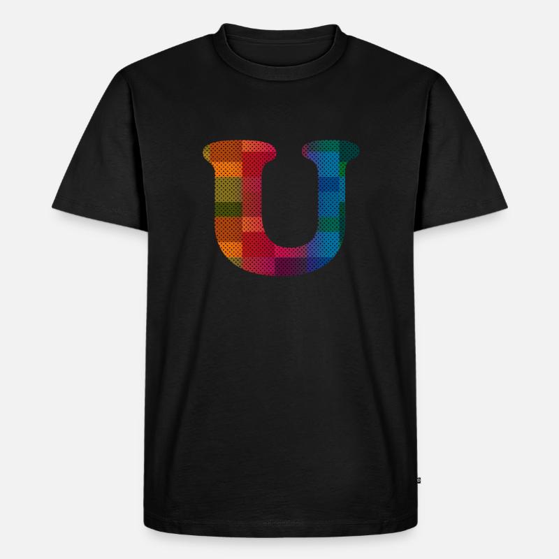 Buchstabe U - Männer Premium Bio T-Shirt - Schwarz
