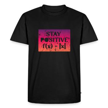 Restez positif - T-shirt Premium bio Homme - noir - Devant - Nico (187cm)