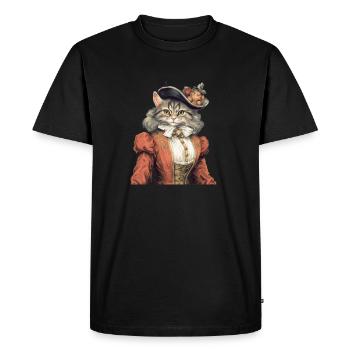 Chat dans 1800 ans style habillé noble baroque - T-shirt Premium bio Homme - noir - Devant - Nico (187cm)