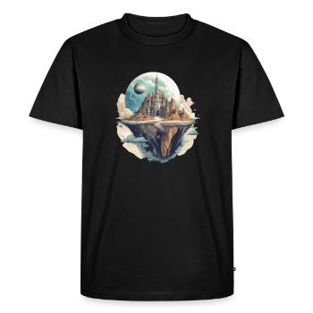 Futuristic life on planets - Men's Premium Organic T-Shirt - black - Front - Nico (187cm)