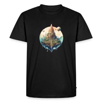 Vie futuriste sur les planètes - T-shirt Premium bio Homme - noir - Devant - Nico (187cm)